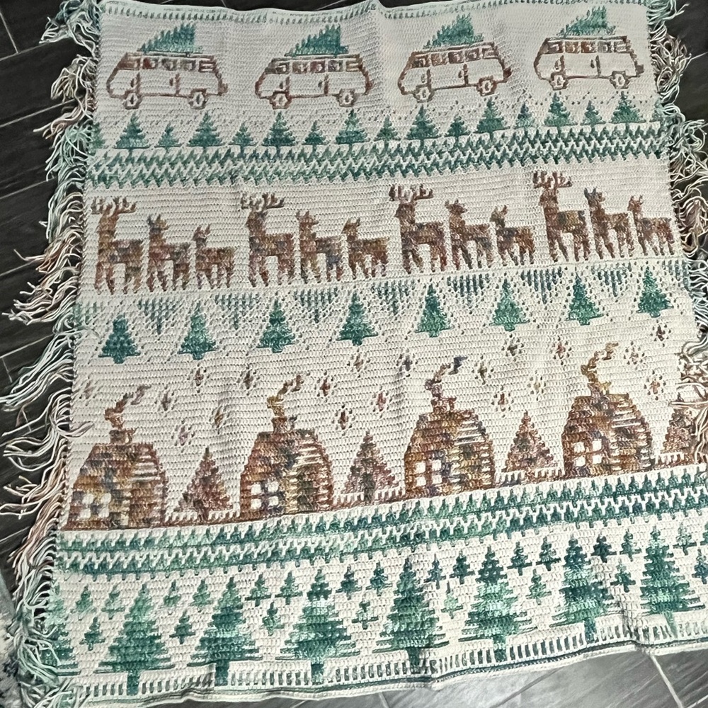 Handmade Mosaic Crochet Afghan